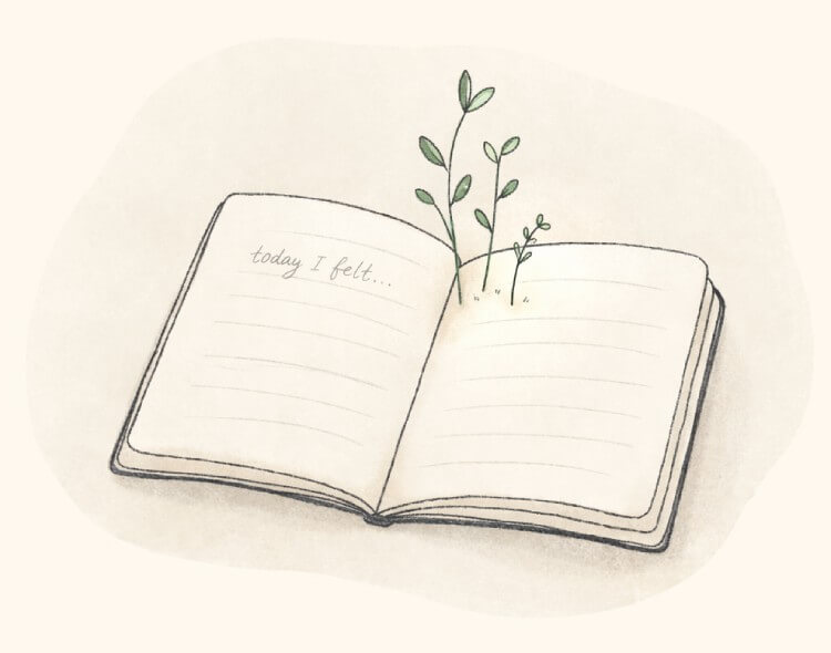 Person writing in a journal